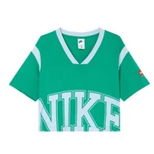 Nike green and lavender crop tee